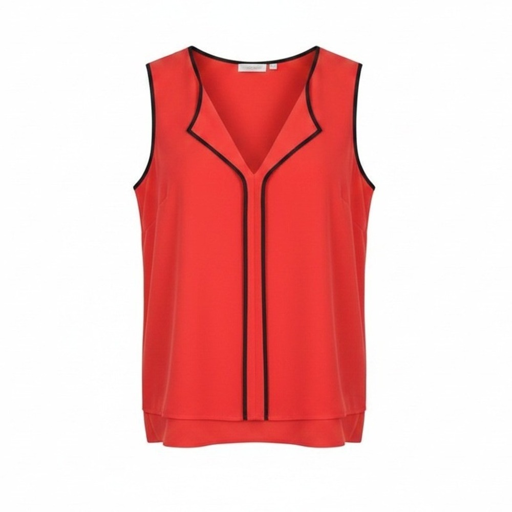 New York & Company Office Vibrant NWT XL Sleeveless Contrast Trim Blouse Top